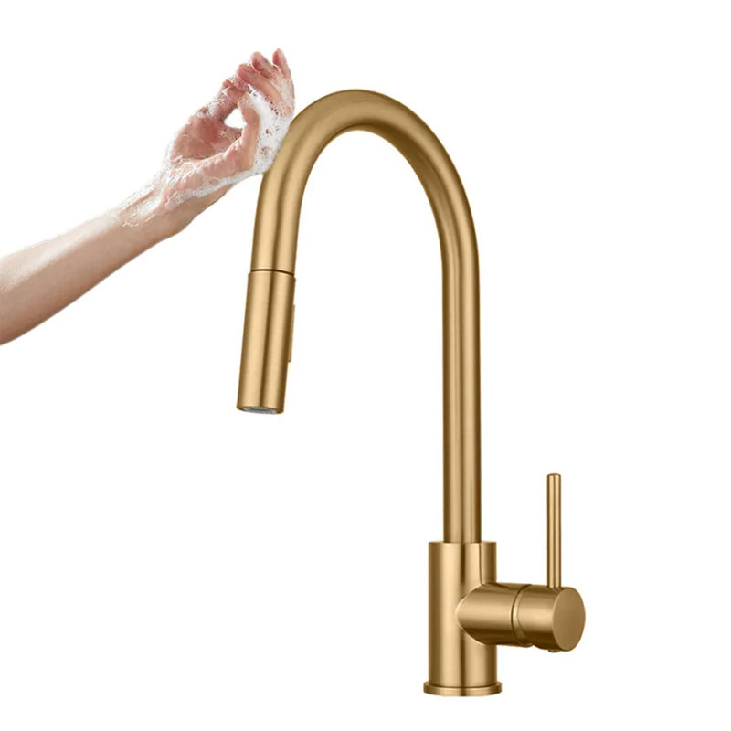 Hand Touch Control Pull Down Kitchen Faucet With Sensor
