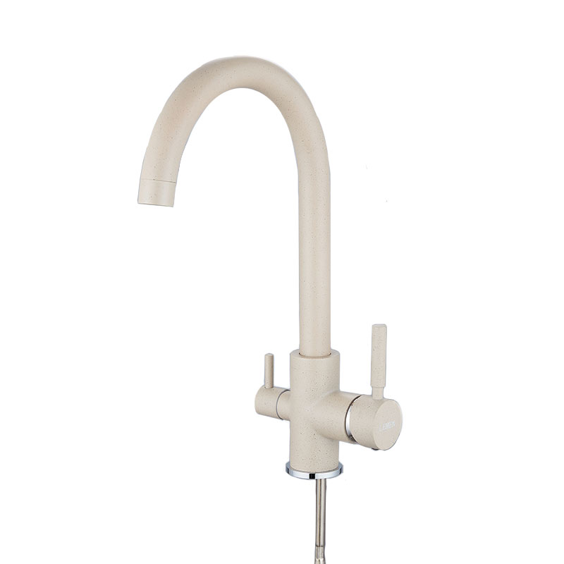 Single Hole 2 Handles Filter Water Kitchen Sink Mixer Faucet