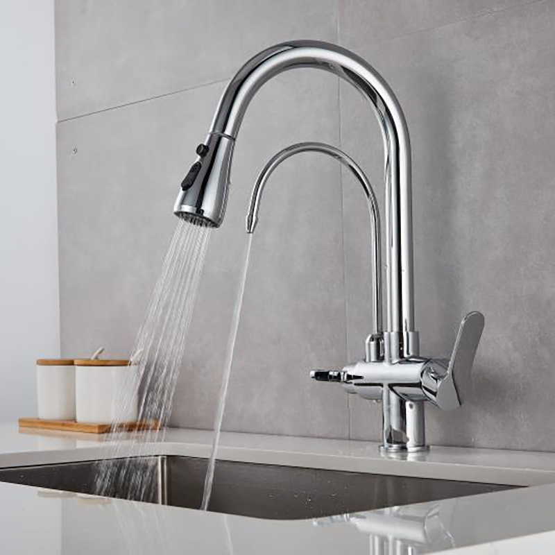 3-Way Filter Kitchen Faucet With Pull-Out Sprayer