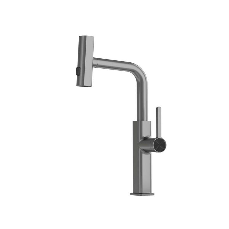Gun Grey Single Handle Pull Out Kitchen Tap