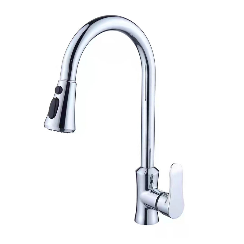 Polished 3 Way Pull Out Spray Kitchen Faucet