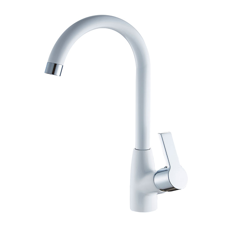 Stylish White Single Handle Kitchen Faucet