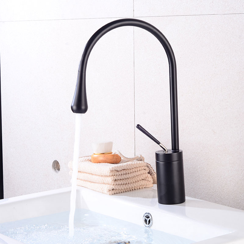 صنابير خلاط حوض الحمام ذات الفوهة الطويلة الدوارة