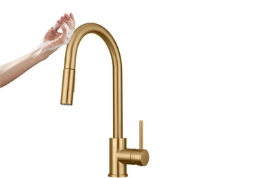 What are the benefits and uses of touch-sensitive kitchen faucets?